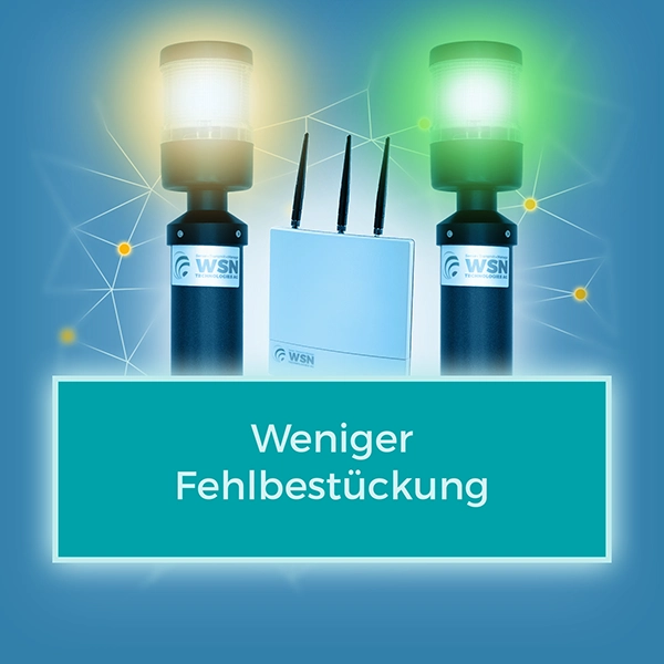 weniger Fehlbestückung, WSNet Pick by light, Nutzen Galerie Produkte, Karussell Nutzen
