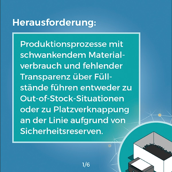 Mercedes Benz, Referenz, Herausforderungen, Karussell Praxisbeispiel, Lösungen, WSNet Füllstandsensor