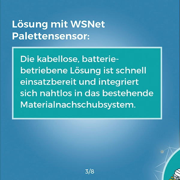 Referenz, Lösung, Karussell Praxisbeispiel, Lösungen, WSNet Palettensensor