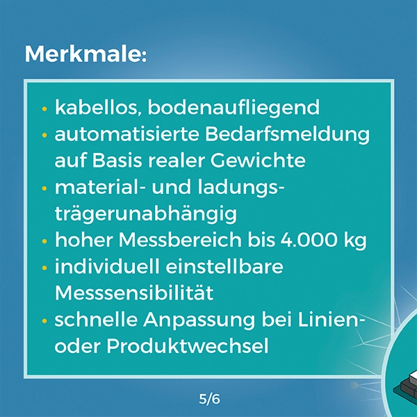 Referenz, Merkmale, Karussell Praxisbeispiel, Lösungen, WSNet Gewichtsensor