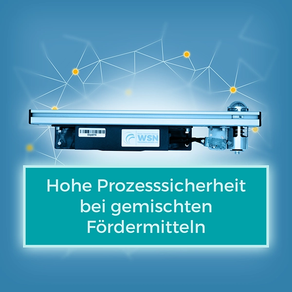 Prozesssicherheit bei gemischten Fördermitteln, WSNet Palettensensor, Nutzen, Karussell