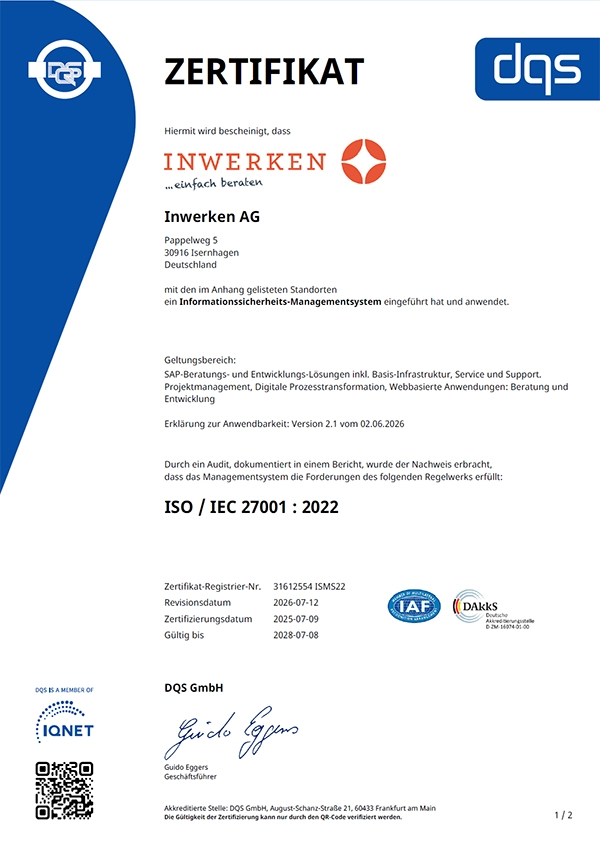 Zertifikat ISO 27001
