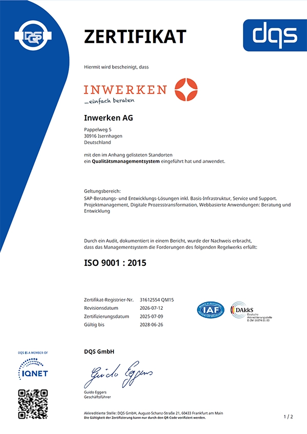 Zertifikat ISO 9001:2025